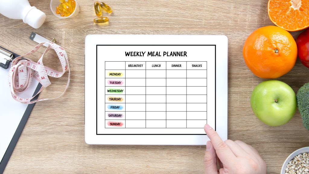 Meal plan on an iPad