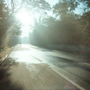 Biking in the morning